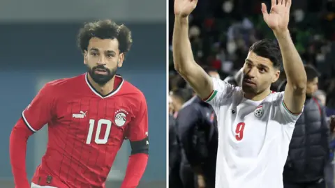 Egypt striker Mohamed Salah and Iran&#x27;s Mehdi Taremi