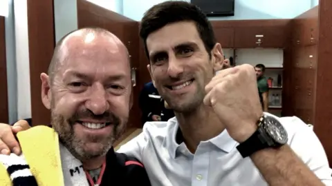 Craig O&#x27;Shannessy Tennis strategist and coach Craig O&#x27;Shannessy with Novak Djokovic
