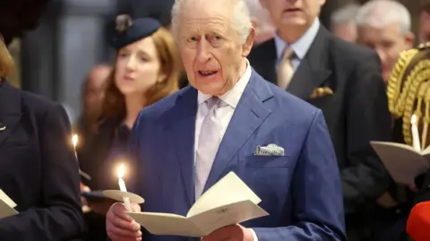 King Charles at an Advent service at Westminster Abbey